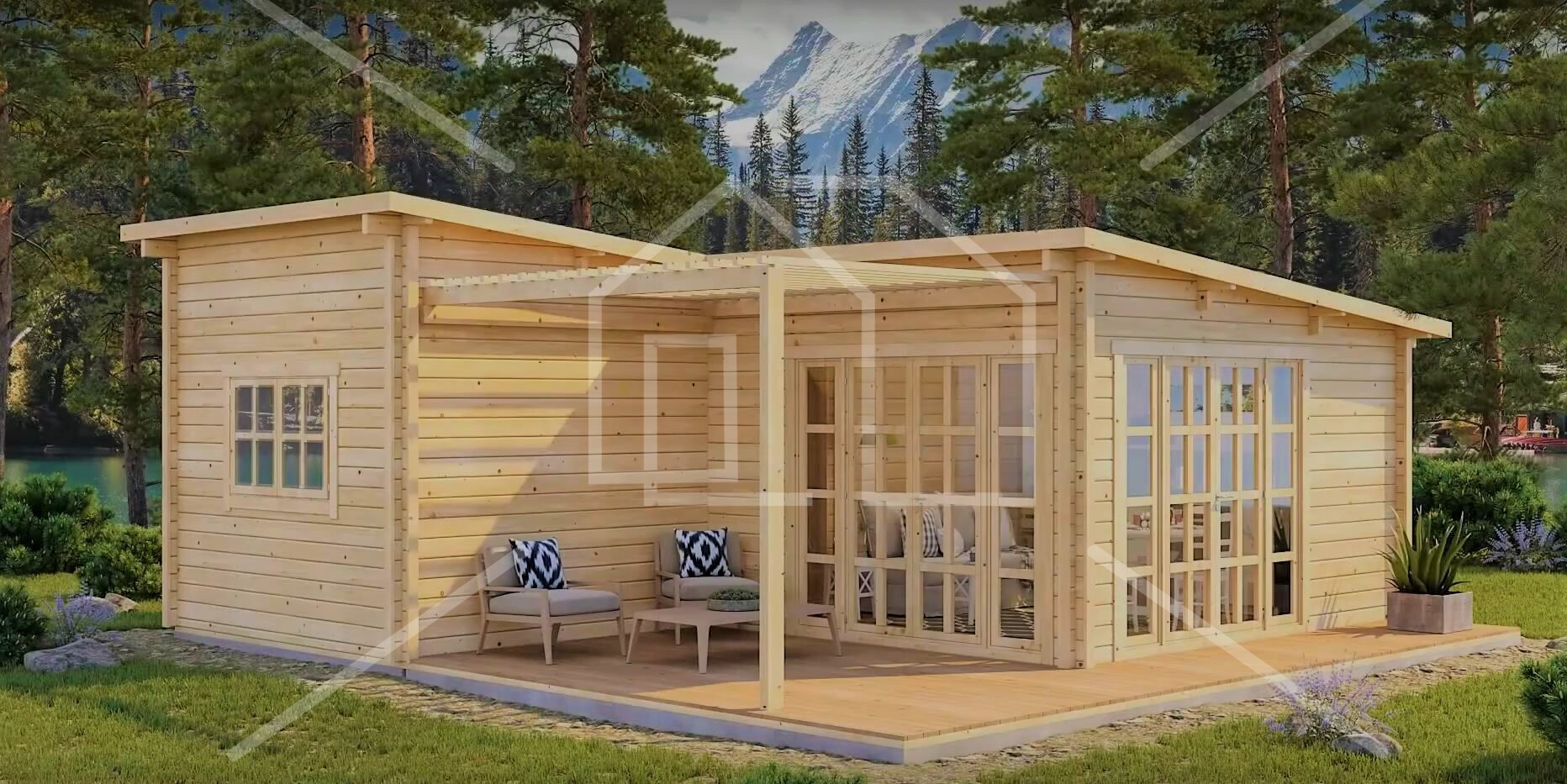 Chalet bois autonome Bolet 34m²