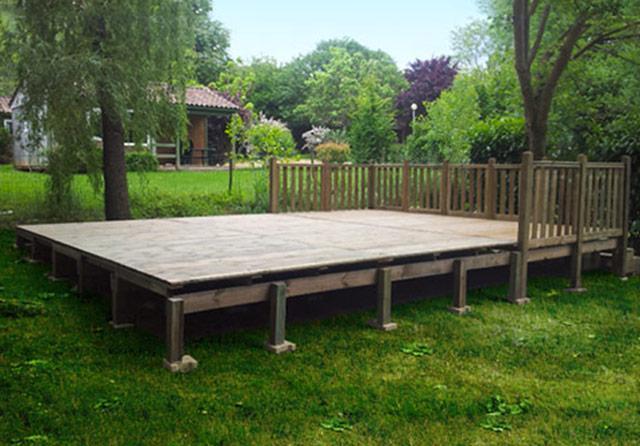 Plancher isolé sur pilotis bois - plateforme bois isolé écologique