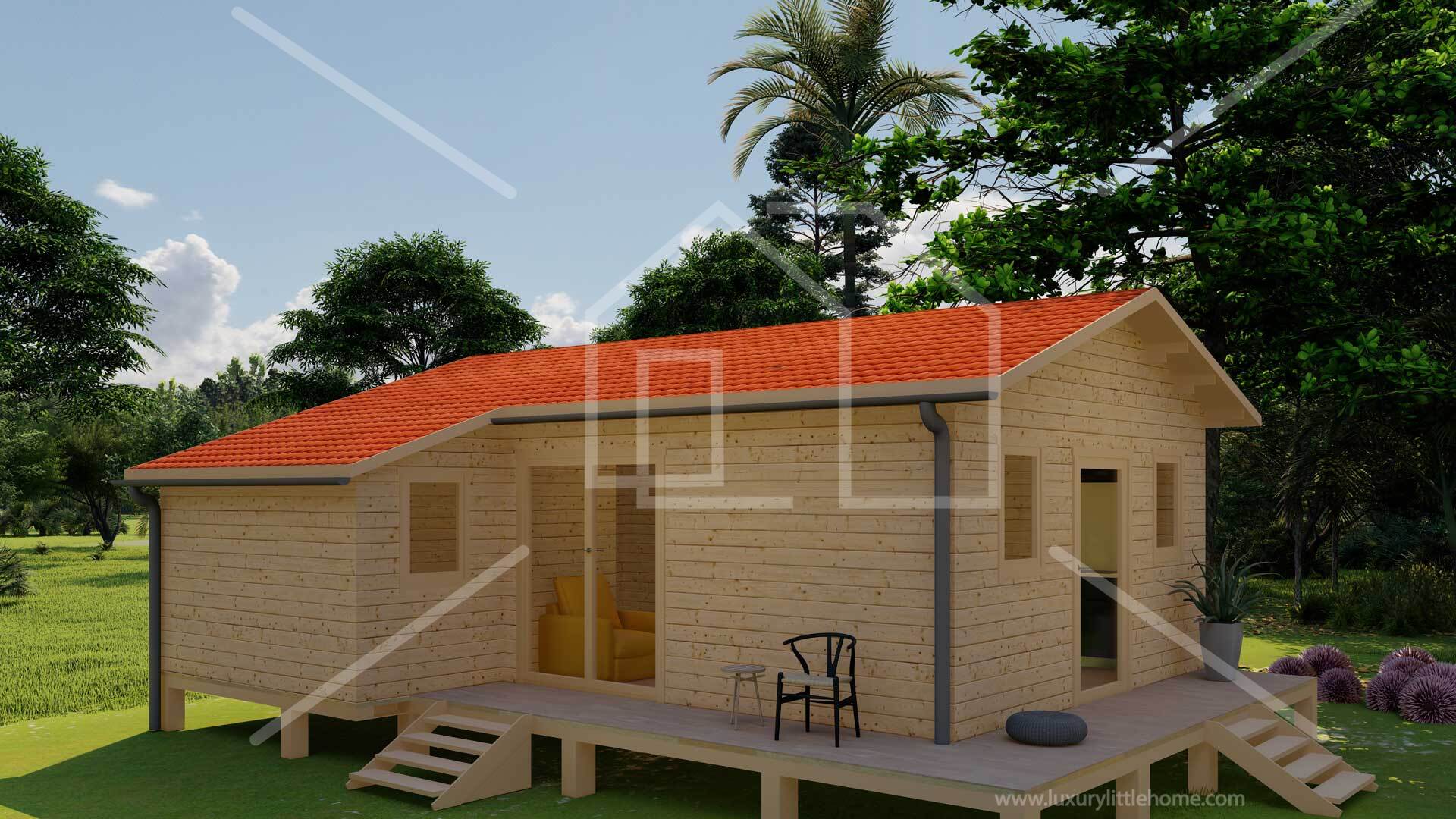chalet bois hors réseau - chalet 100% autonome