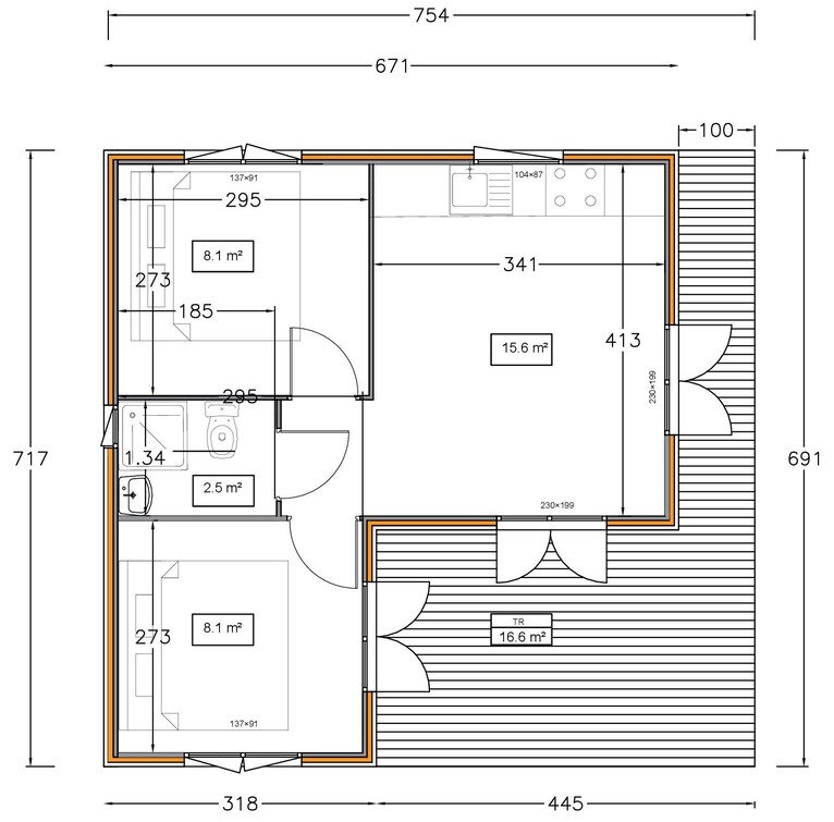 Plan chalet bois massif autonome sans permis m²