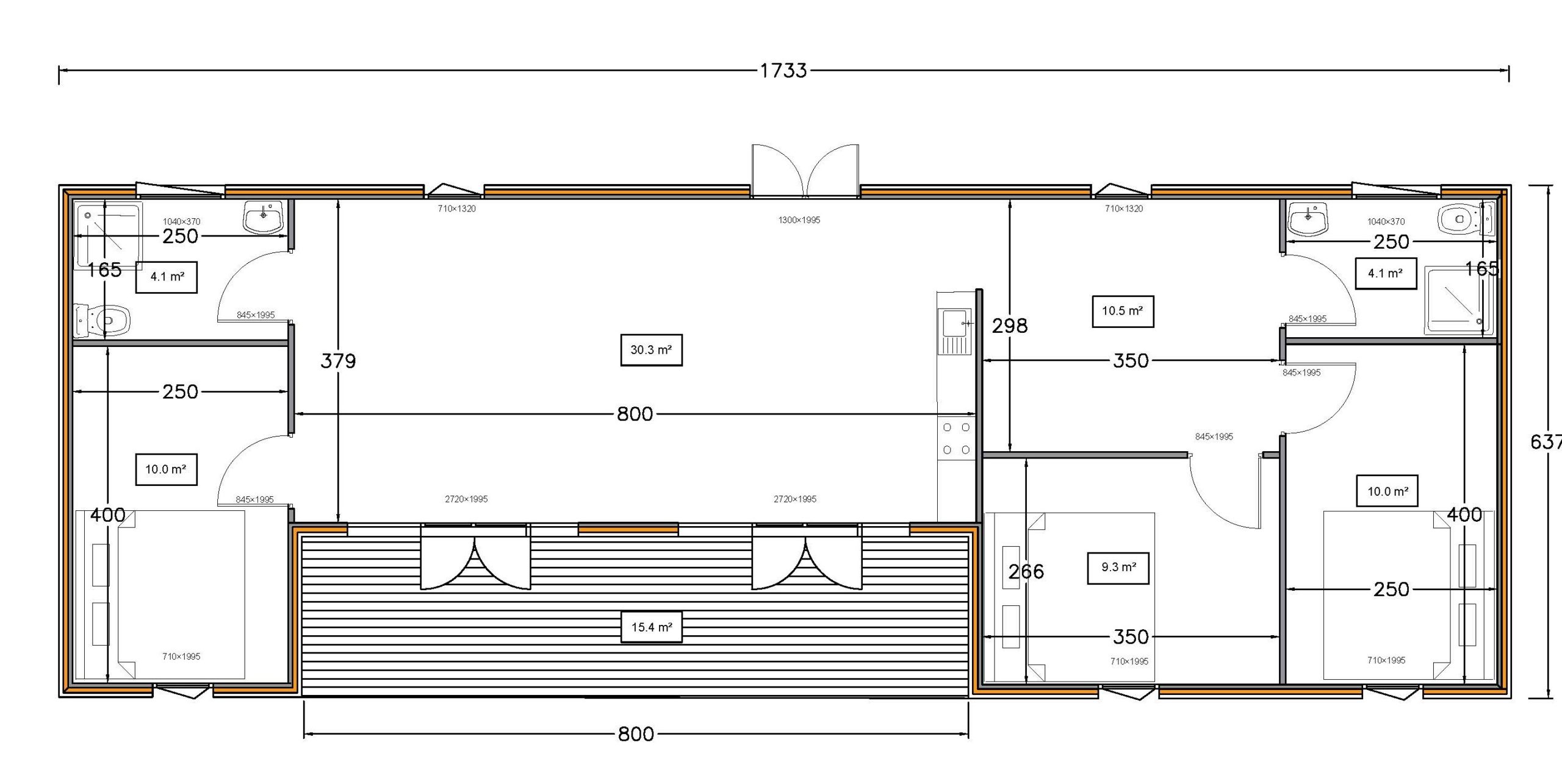 Plan chalet bois Epervier chalet bois 80m²