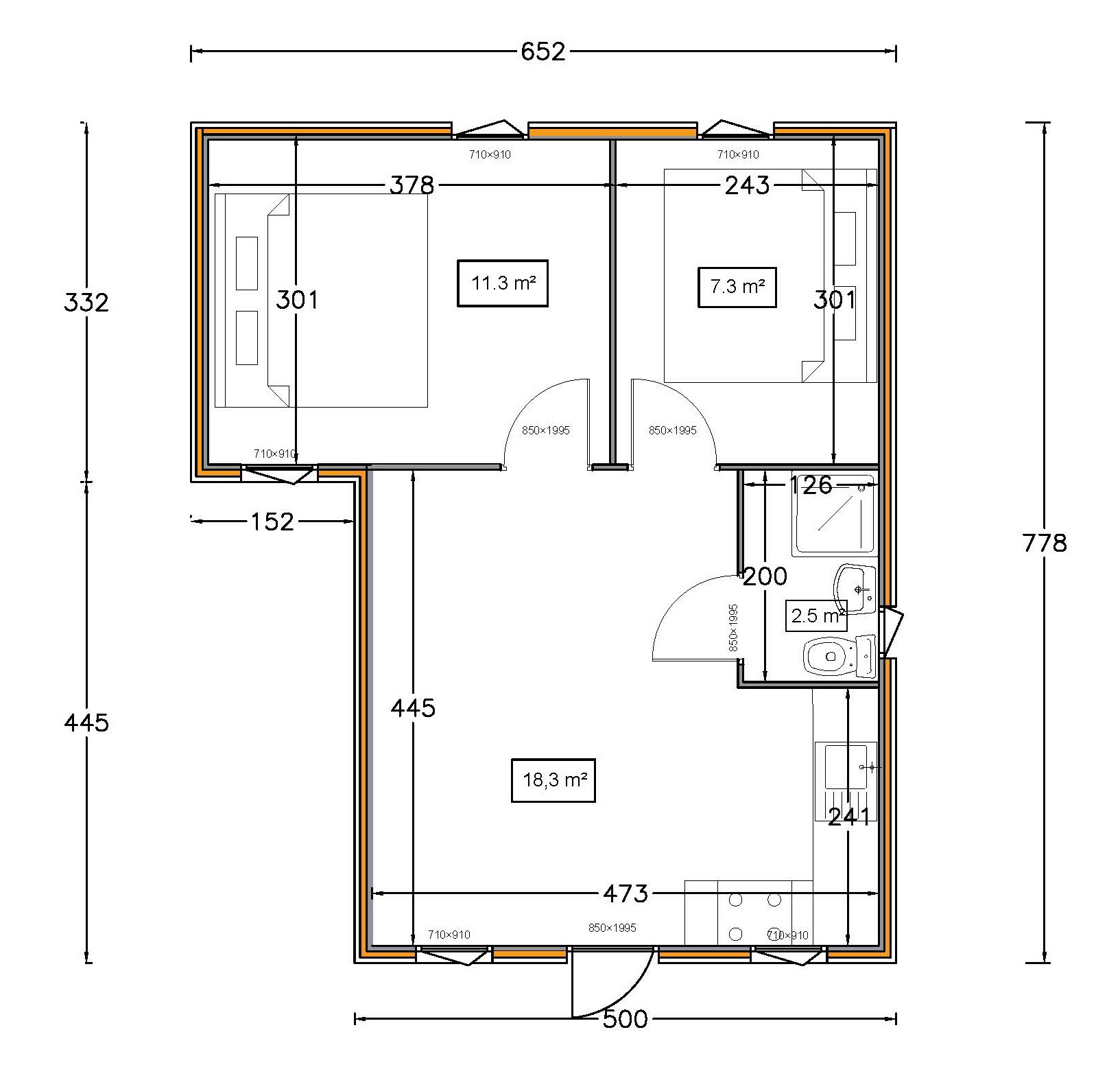 Plan intérieur Chalet Chanterelle Chalet bois habitable pas cher