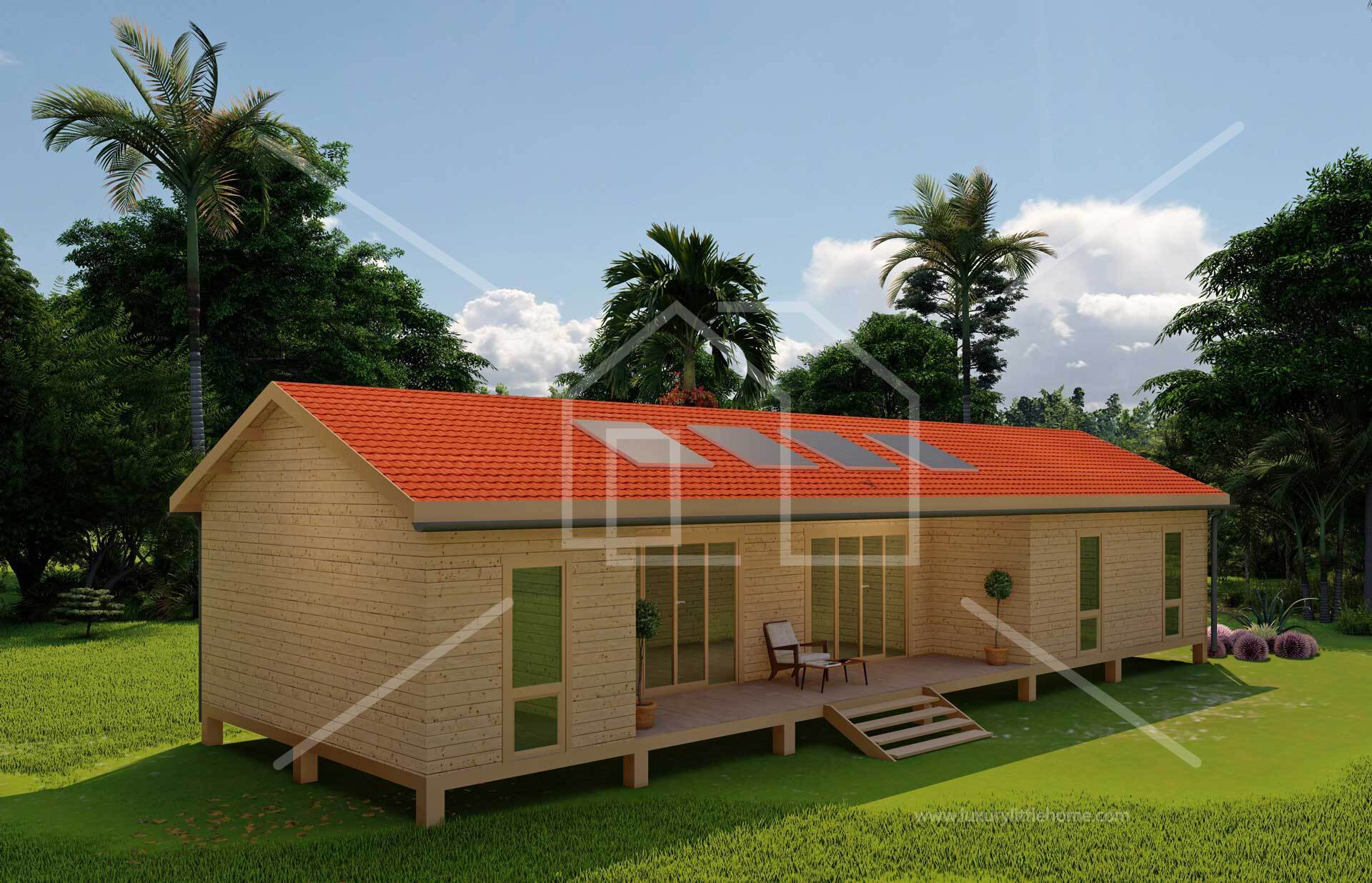 chalet bois massif 80m² - chalet autonome