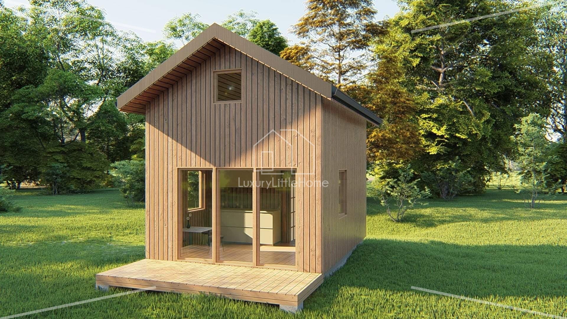 petite maison bois avec mezzanine