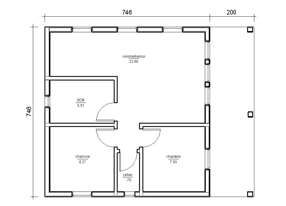 Plan maison bois moderne monopente