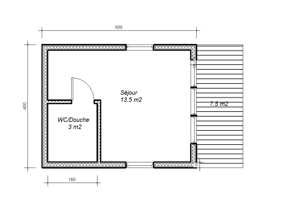 Plan chalet 20m² avec mezzanine
