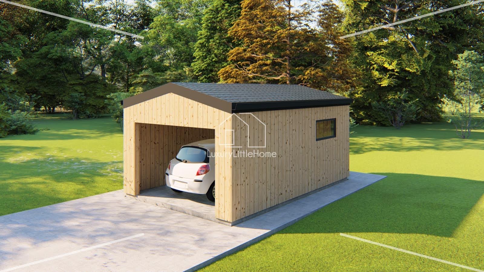 acheter un garage en bois - petit garage en ossature bois
