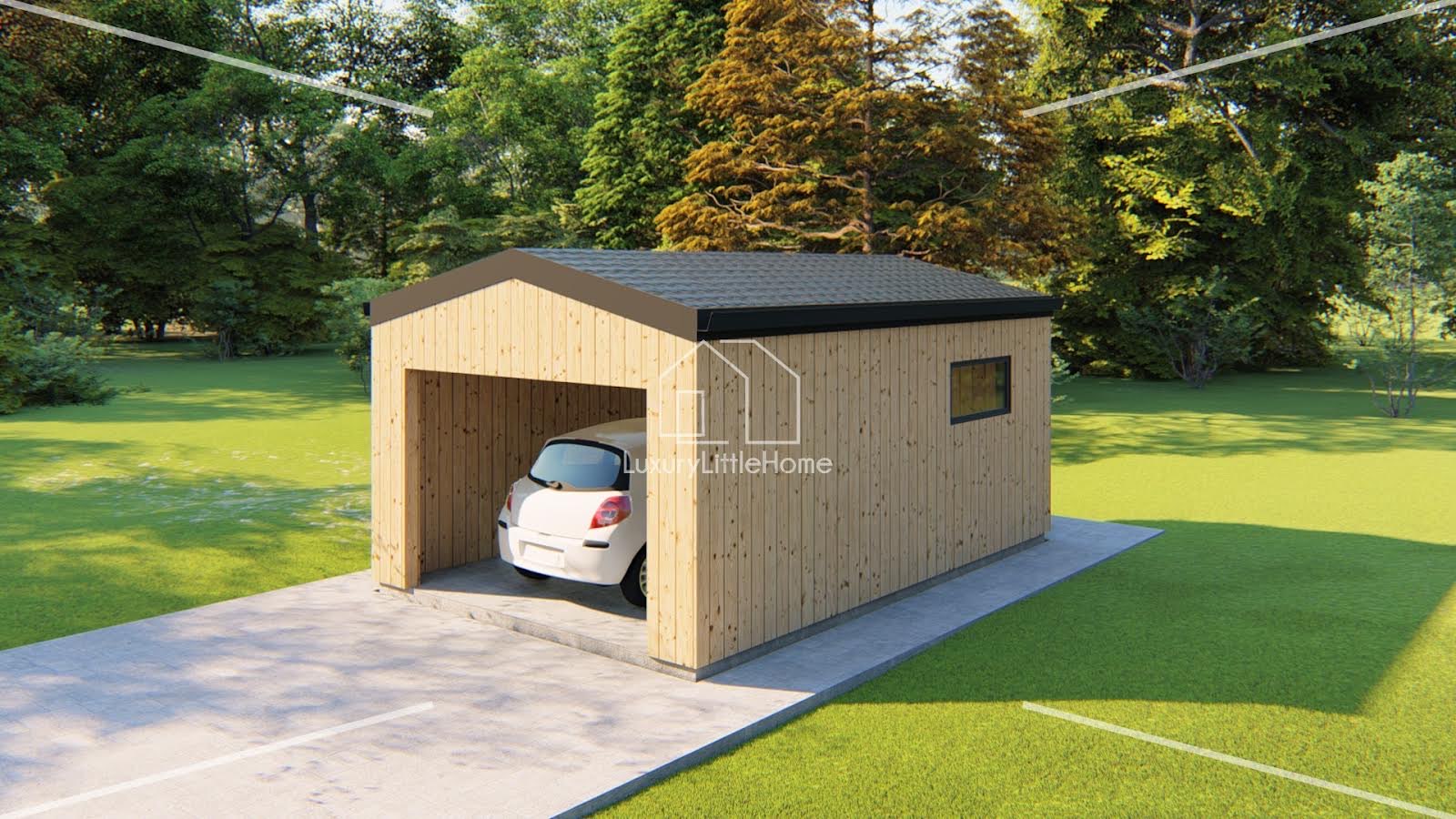 Garage en bois acheter un garage en bois - petit garage en ossature bois