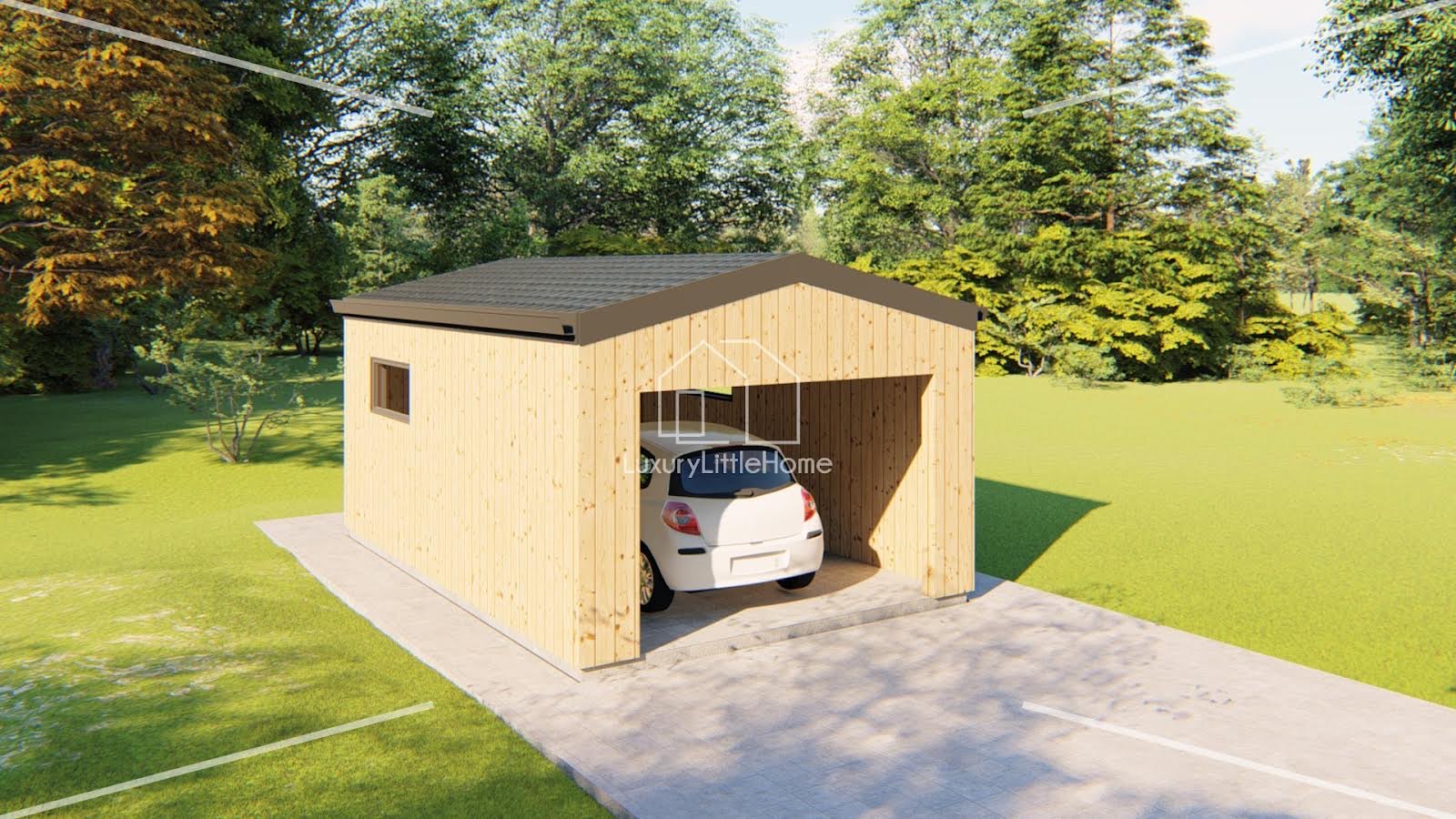 Petit garage en ossature bois - construire un garage en bois